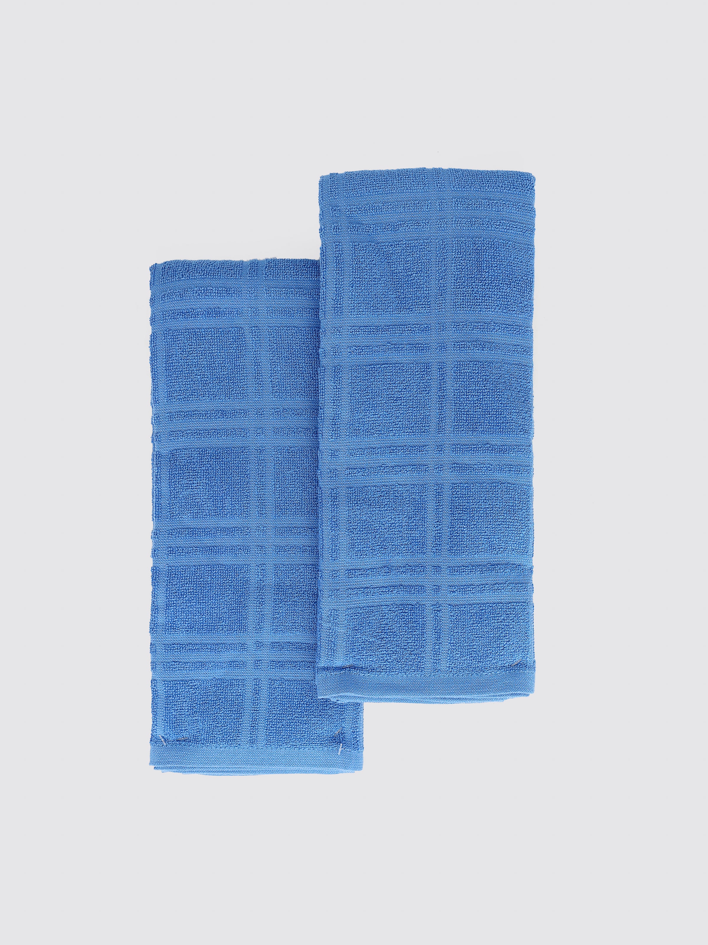 Blue ring-spun cotton kitchen towels and tea towels, pack of 2, 16x28 inches – main product view