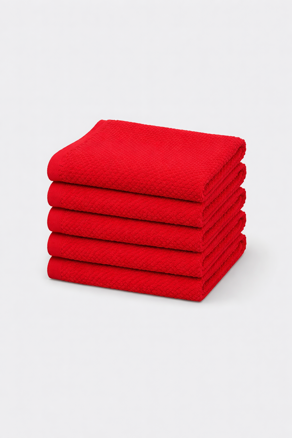Red ring-spun cotton kitchen towels and tea towels, pack of 6, 17x26 inches – main product view