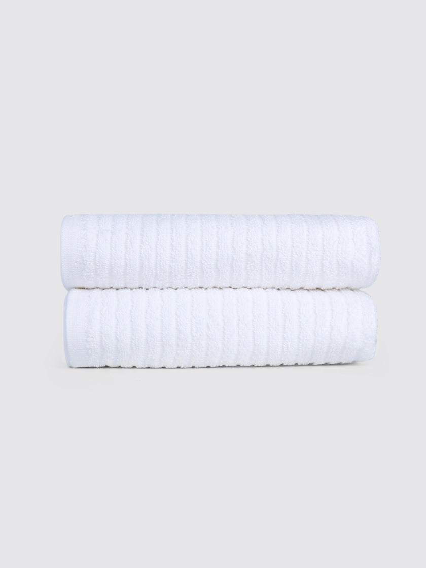 White ring-spun cotton kitchen towels and tea towels, pack of 2, 17x26 inches – main product view