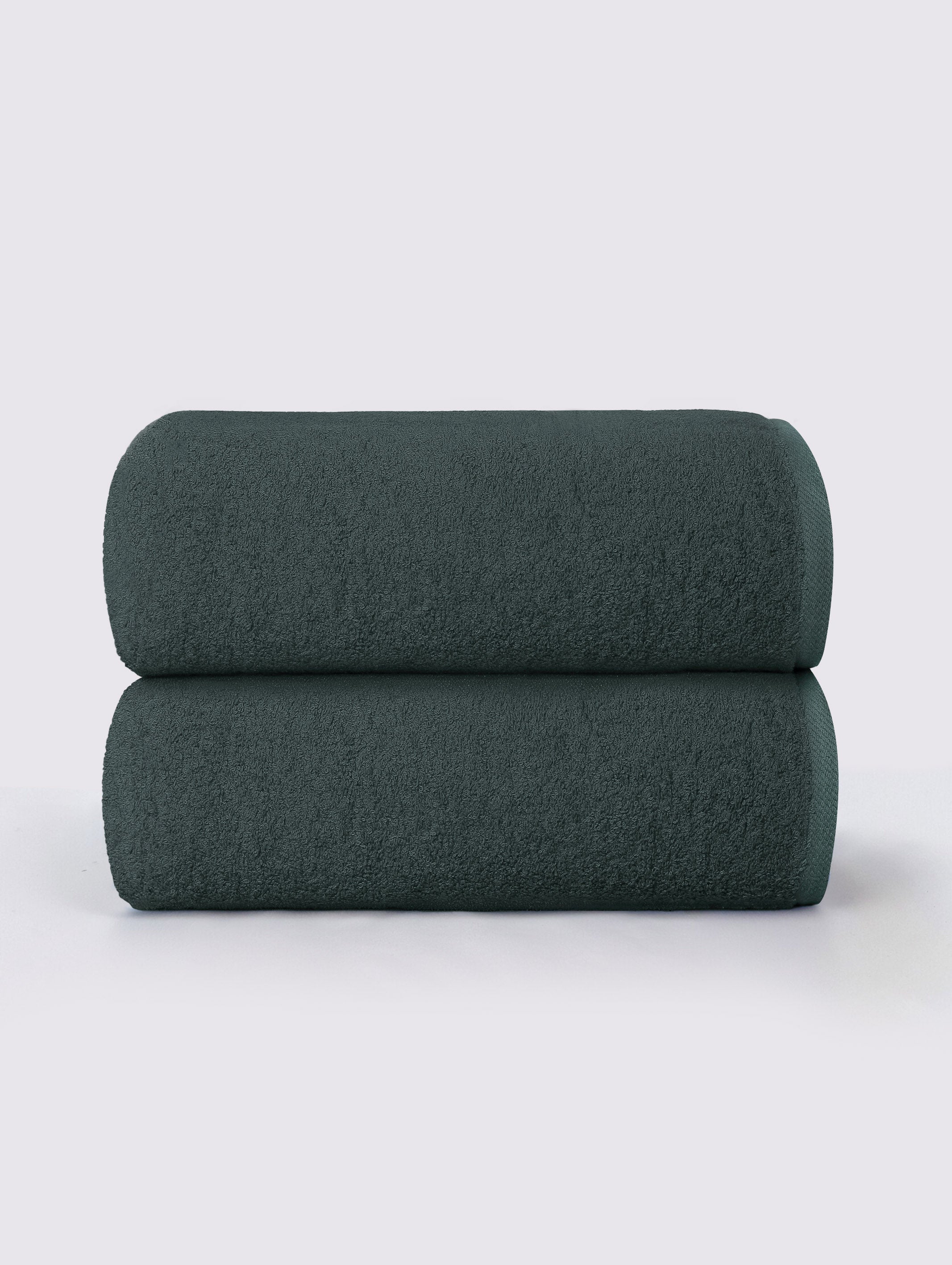 Charcoal ring-spun cotton oversized bath sheet towel, pack of 2, 36x71 inches – main product view