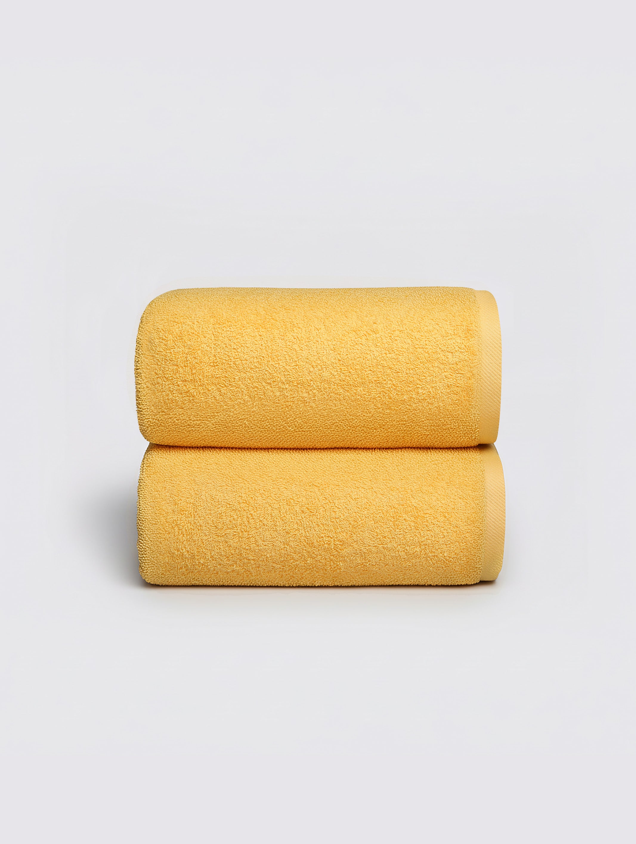 Mustard ring-spun cotton oversized bath sheet towel, pack of 2, 31x63 inches – main product view