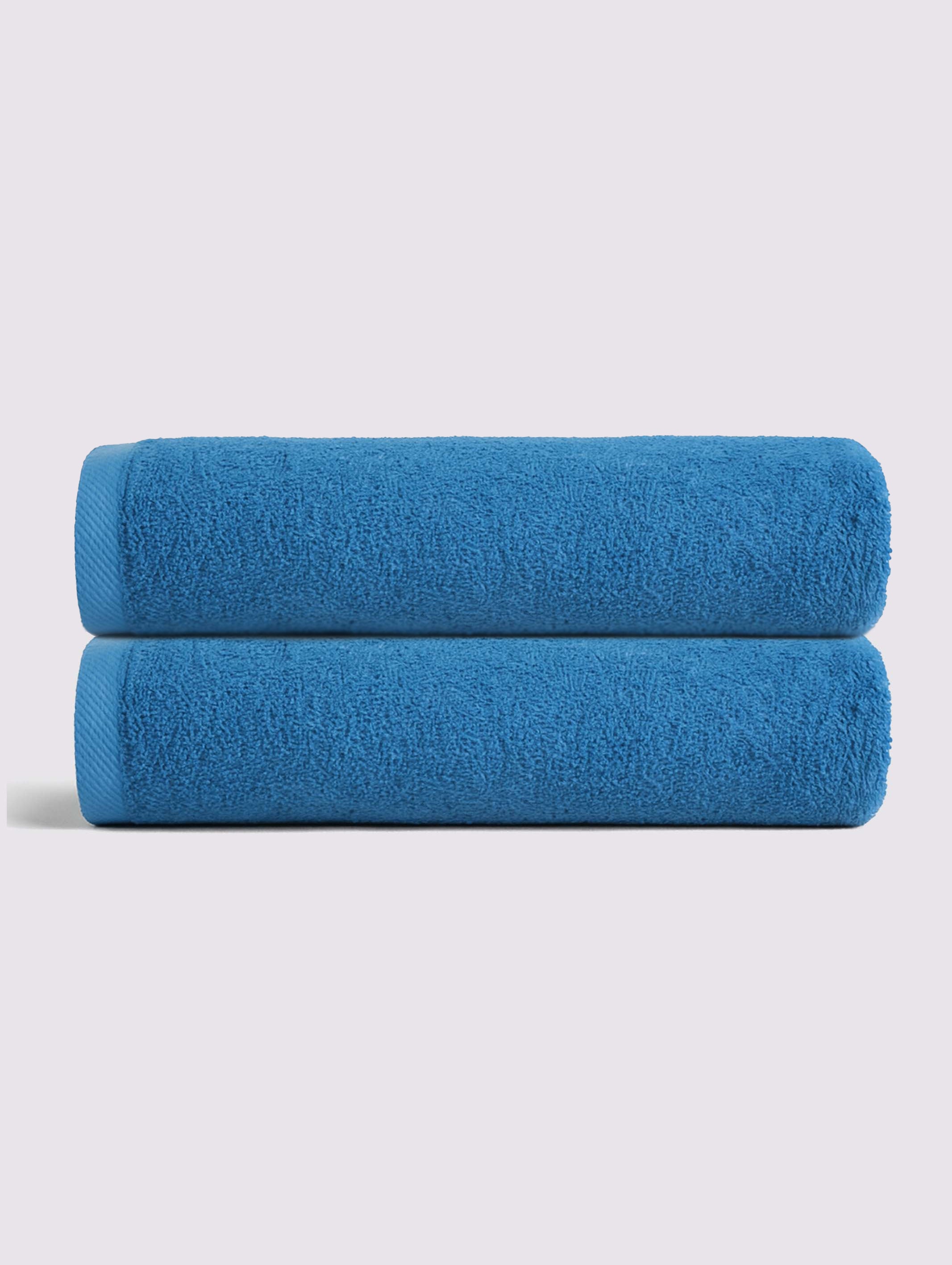 Teal Blue ring-spun cotton oversized bath sheet towel, pack of 2, 32x63 inches – main product view