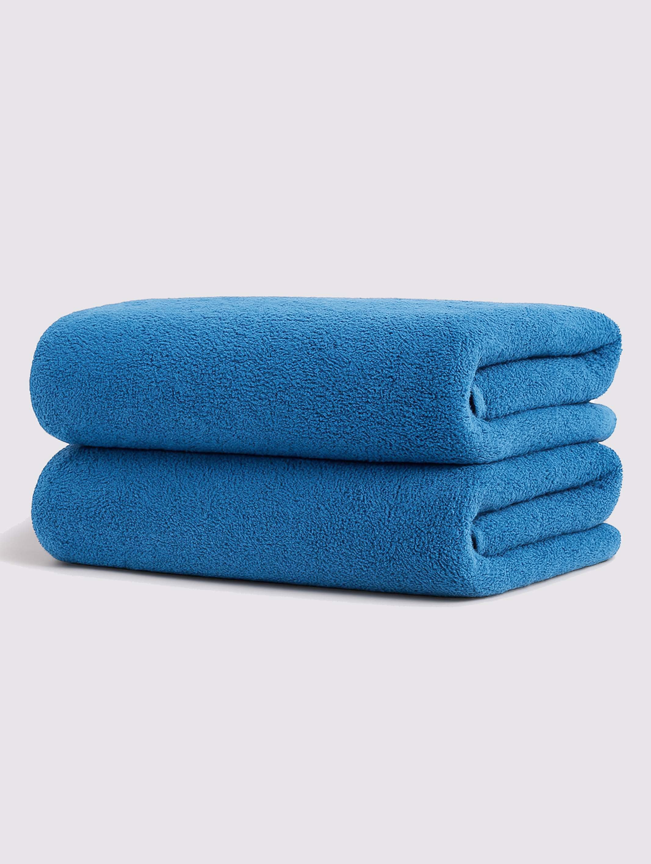 Teal Blue ring-spun cotton oversized bath sheet towel, pack of 2, 32x63 inches – additional view