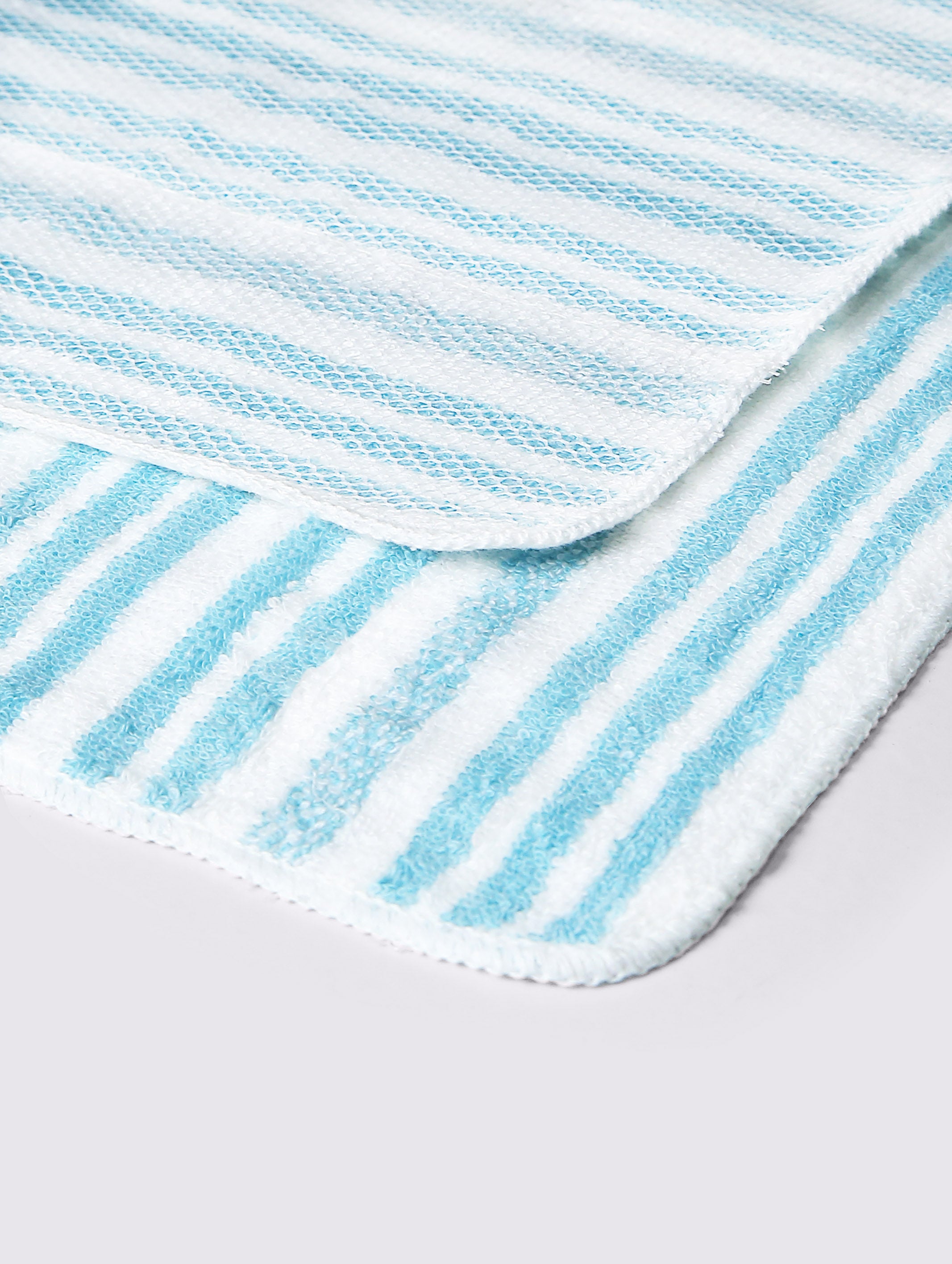 White & Cyan ring-spun cotton reusable scrubber washcloths, 12x12 inches – main product view