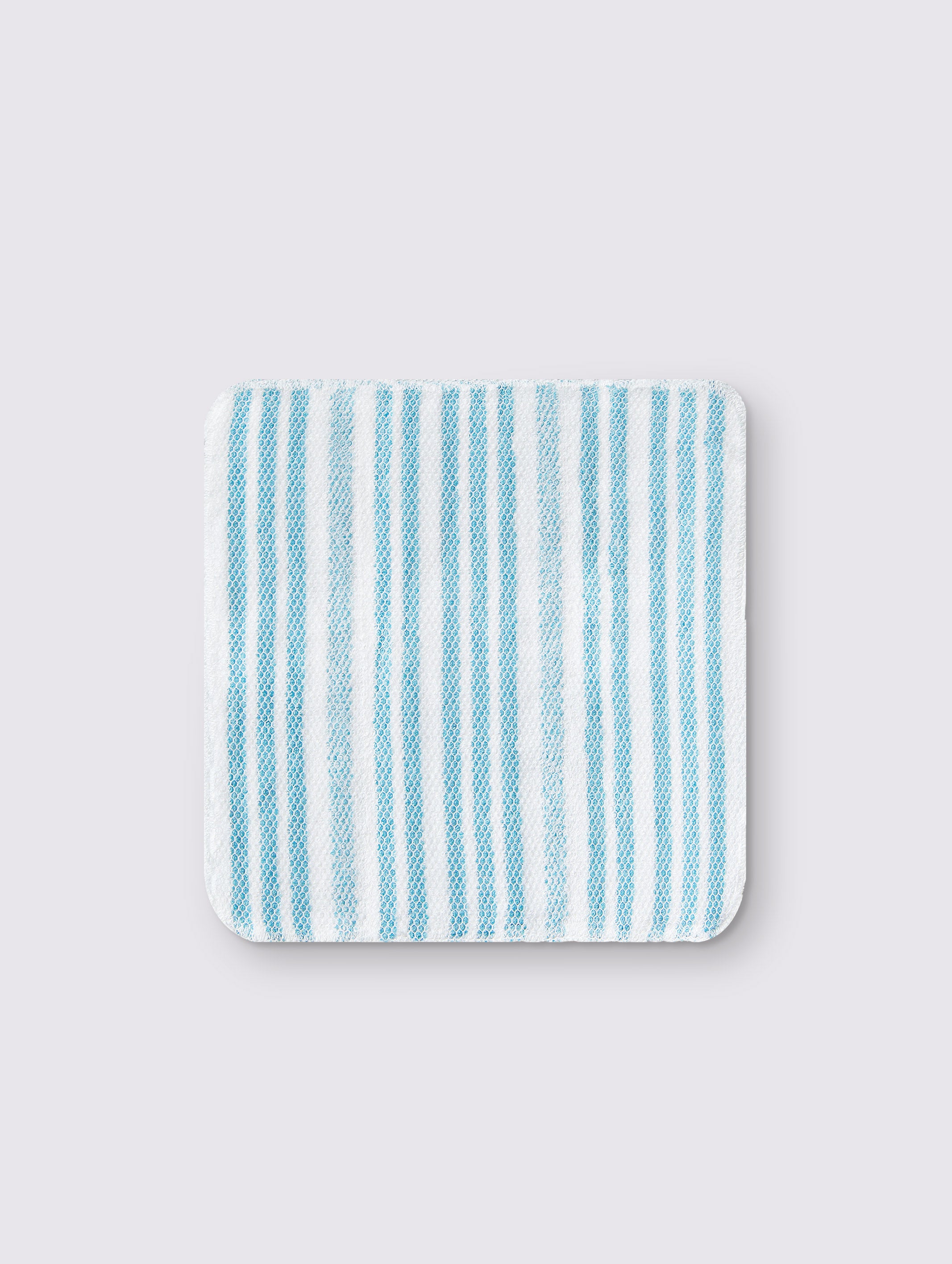 White & Cyan ring-spun cotton reusable scrubber washcloths, 12x12 inches – product detail view