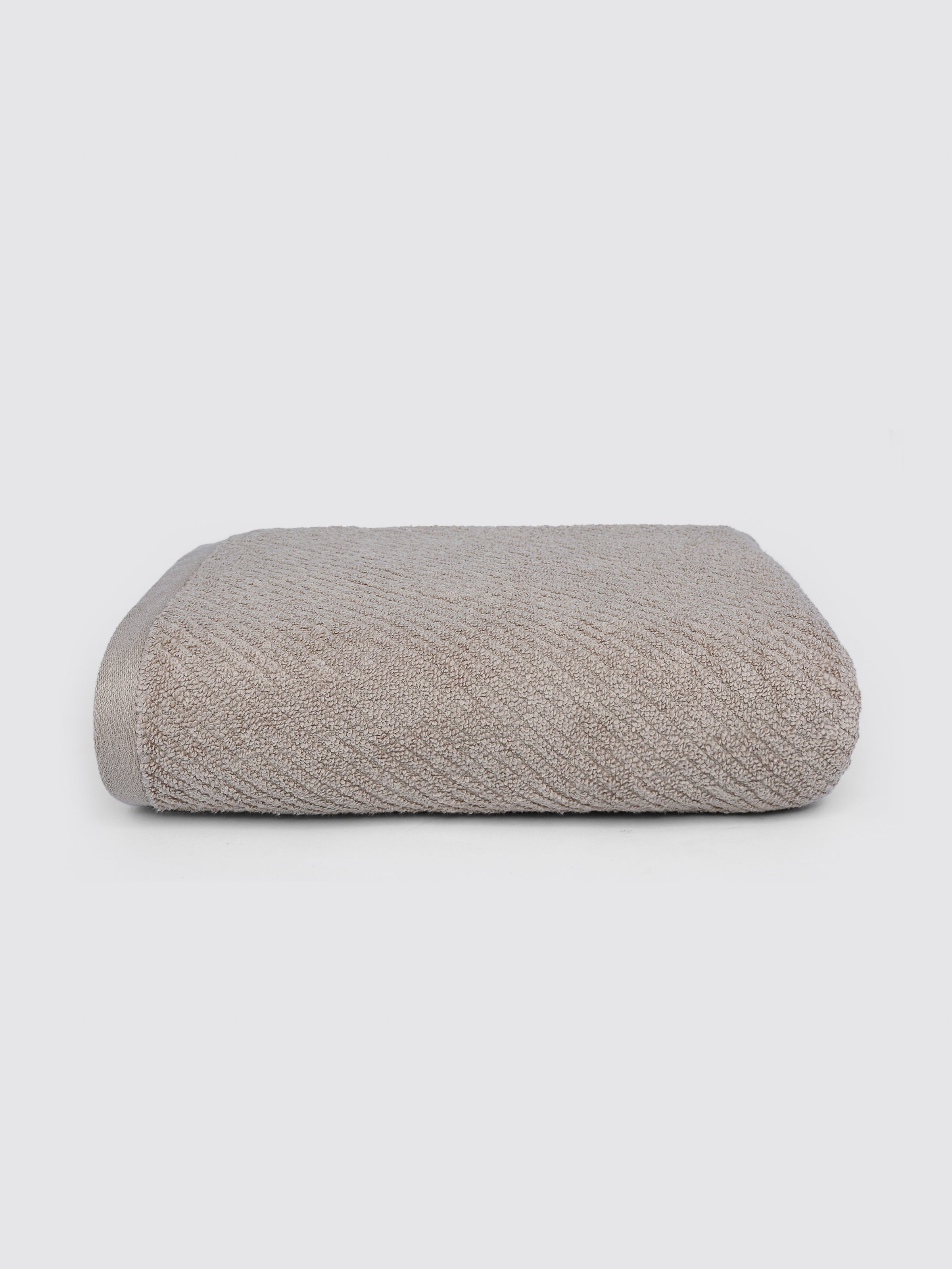 Beige zero-twist cotton bath towel, pack of 1, 30x54 inches – main product view