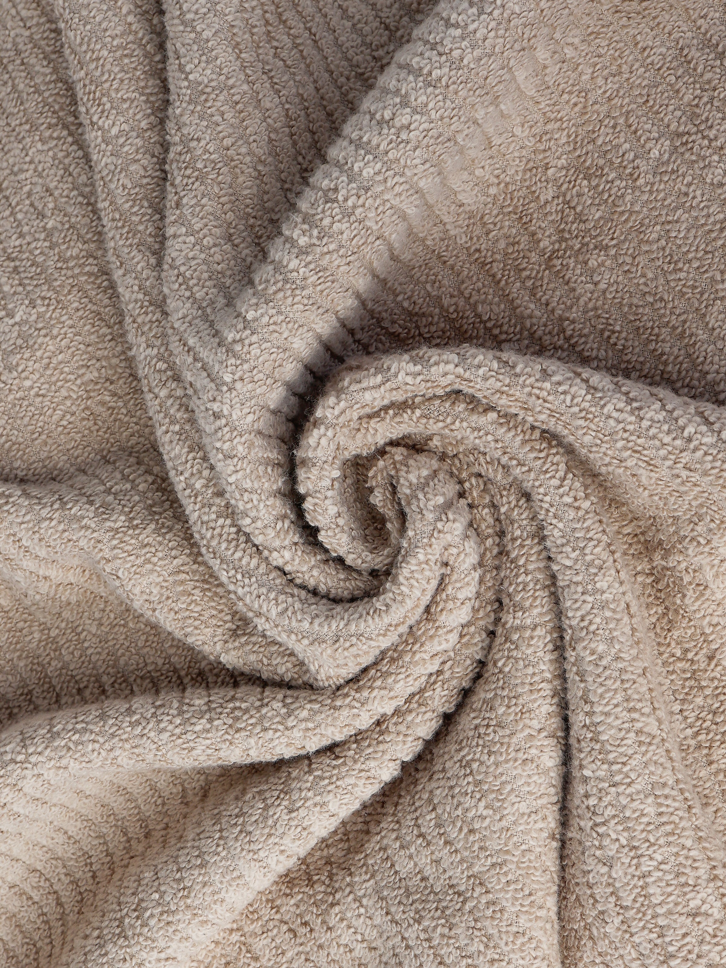 Beige zero-twist cotton bath towel, pack of 1, 30x54 inches – additional view