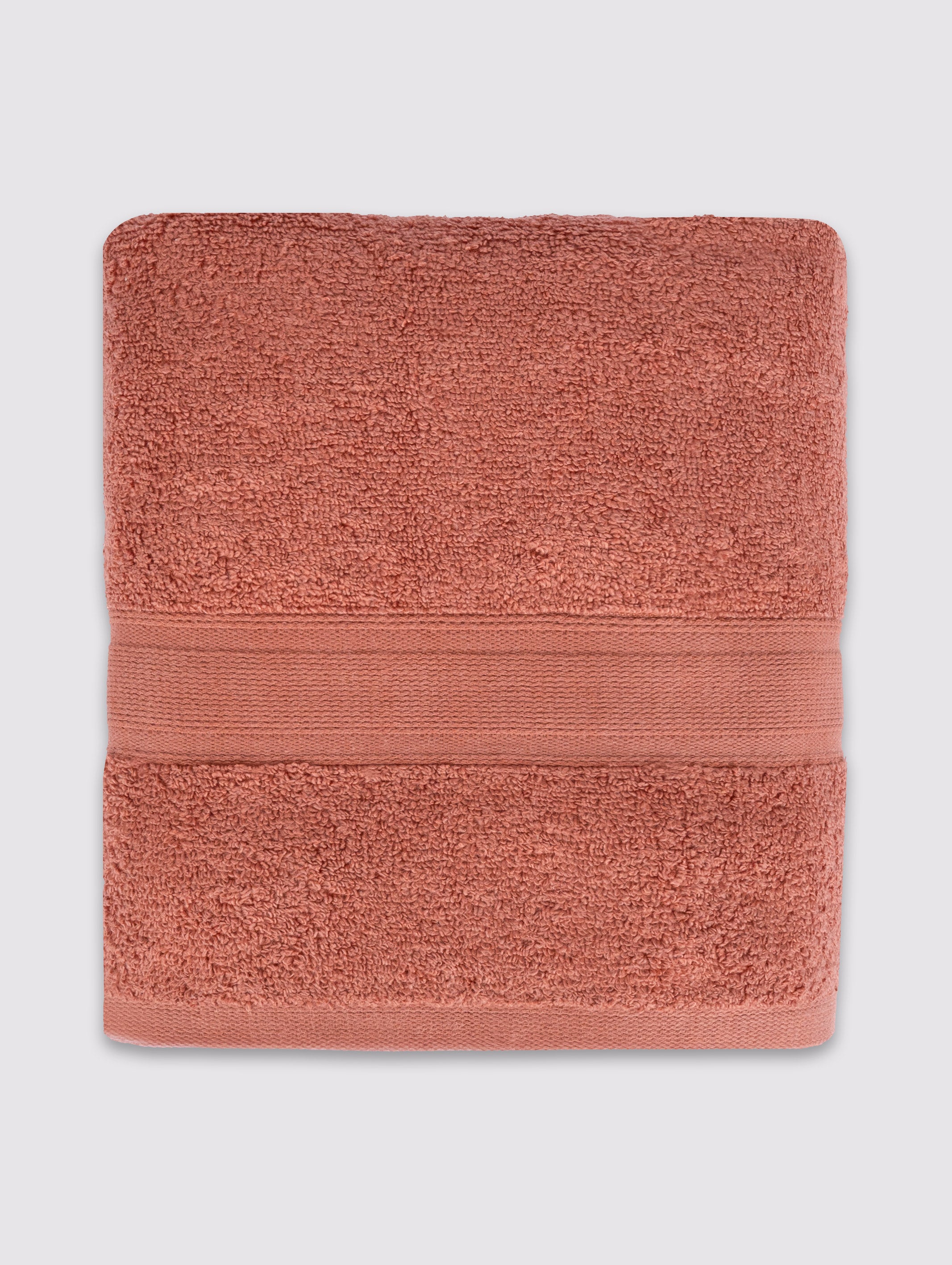 Rust zero-twist cotton bath towel, pack of 1, 28x52 inches – product detail view