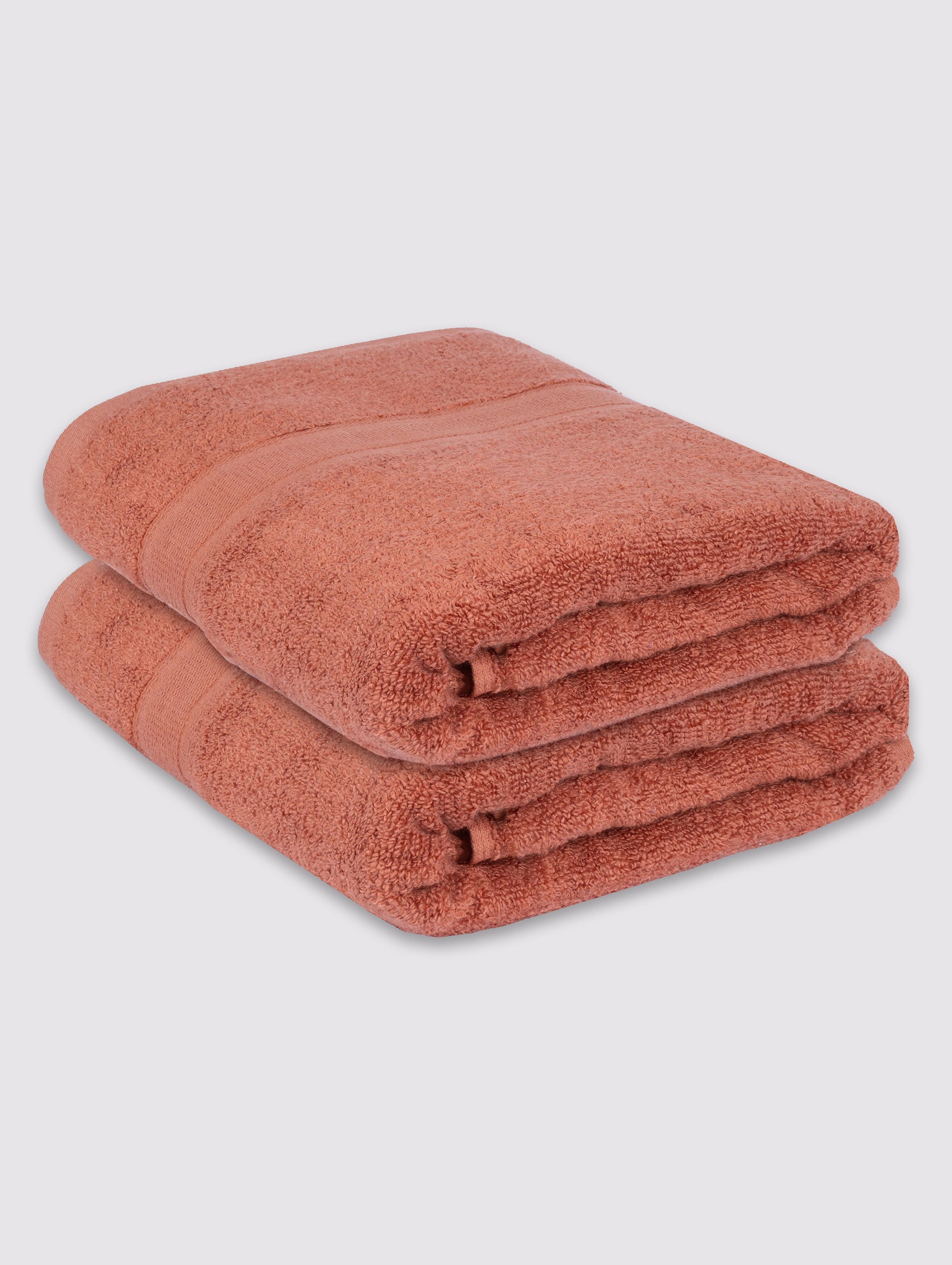 Rust zero-twist cotton bath towel, pack of 2, 28x52 inches – main product view