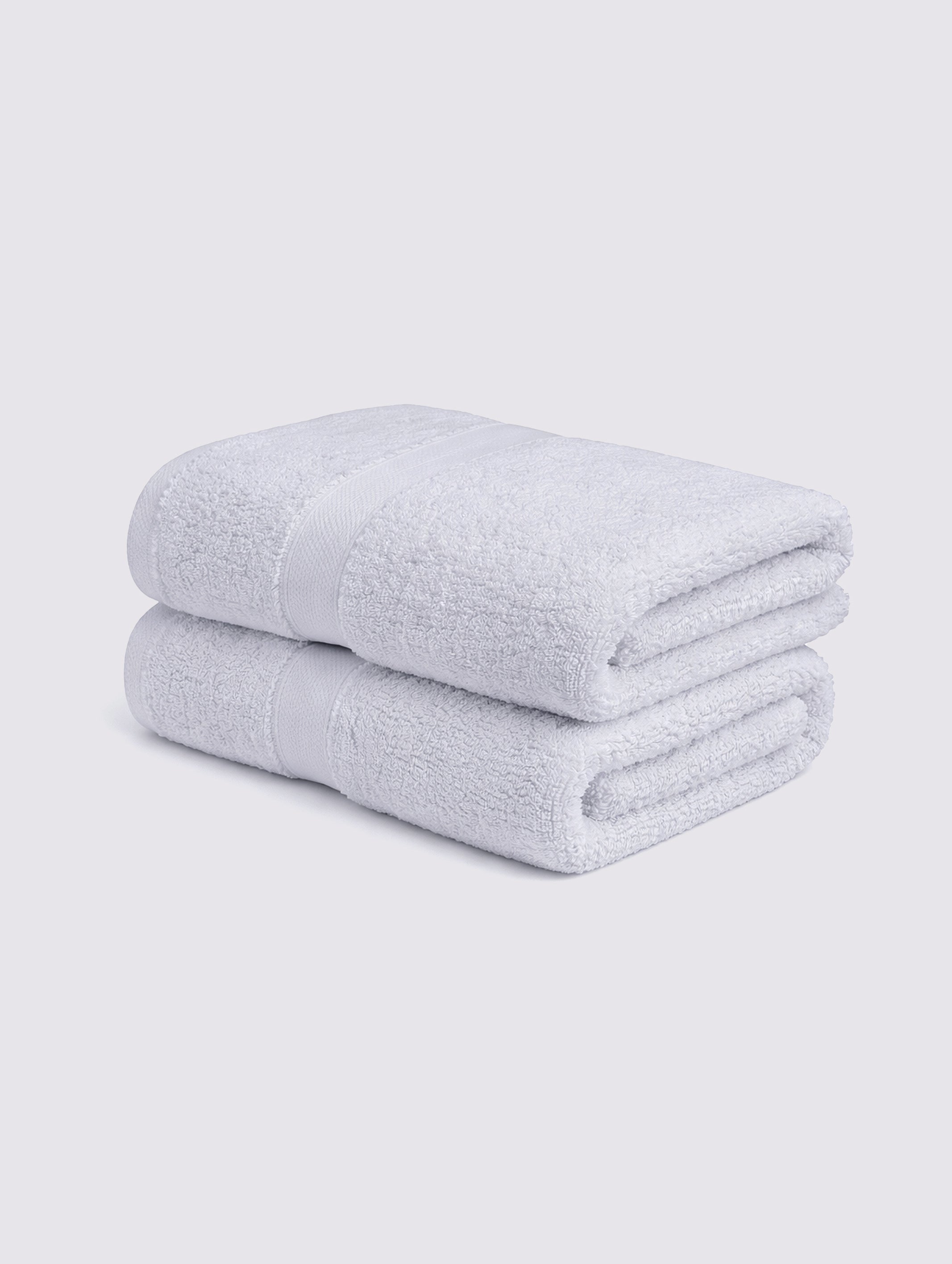 Smoke Grey zero-twist cotton bath towel, pack of 2, 28x52 inches – main product view