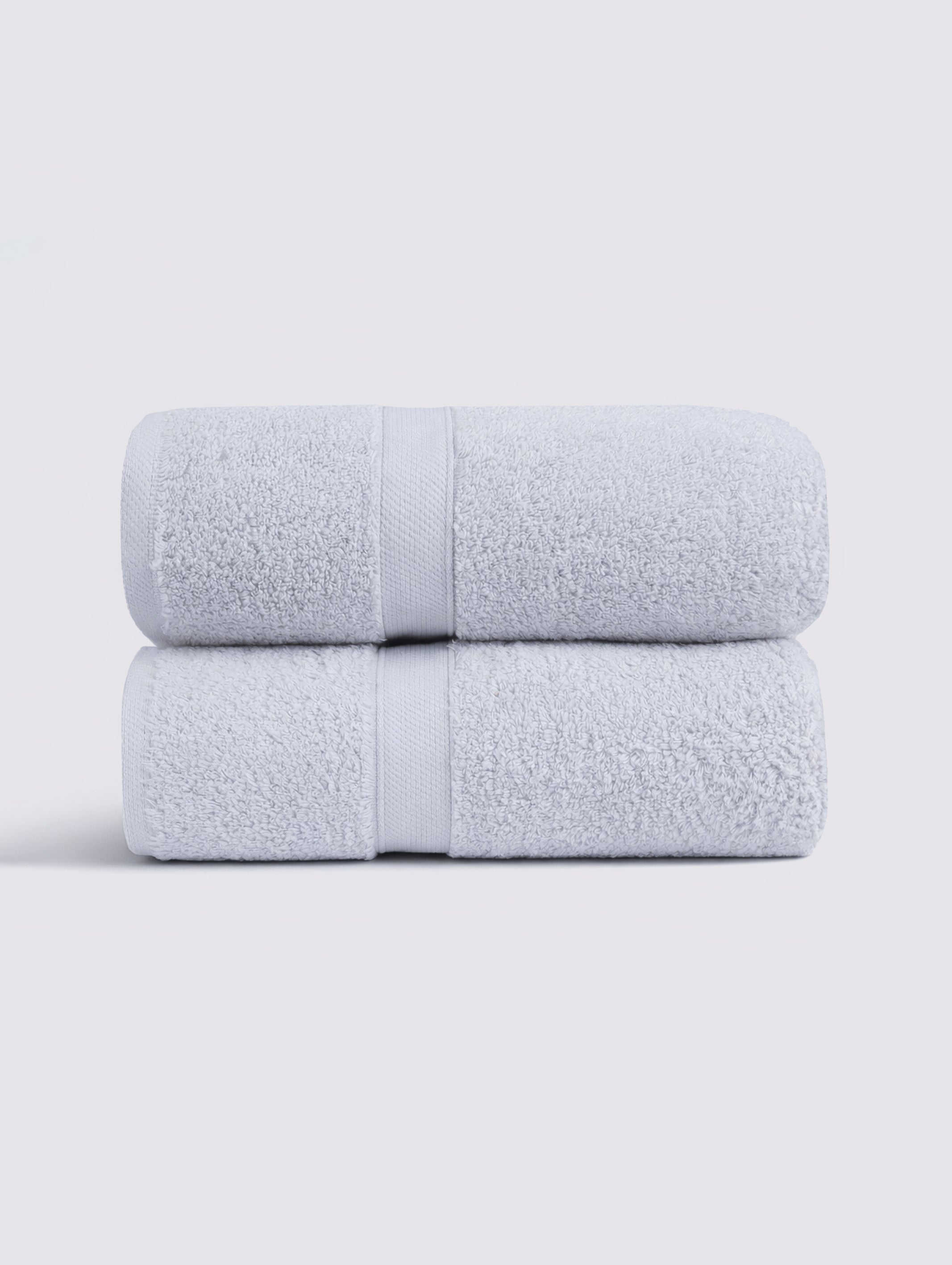 Smoke Grey zero-twist cotton bath towel, pack of 2, 28x52 inches – additional view