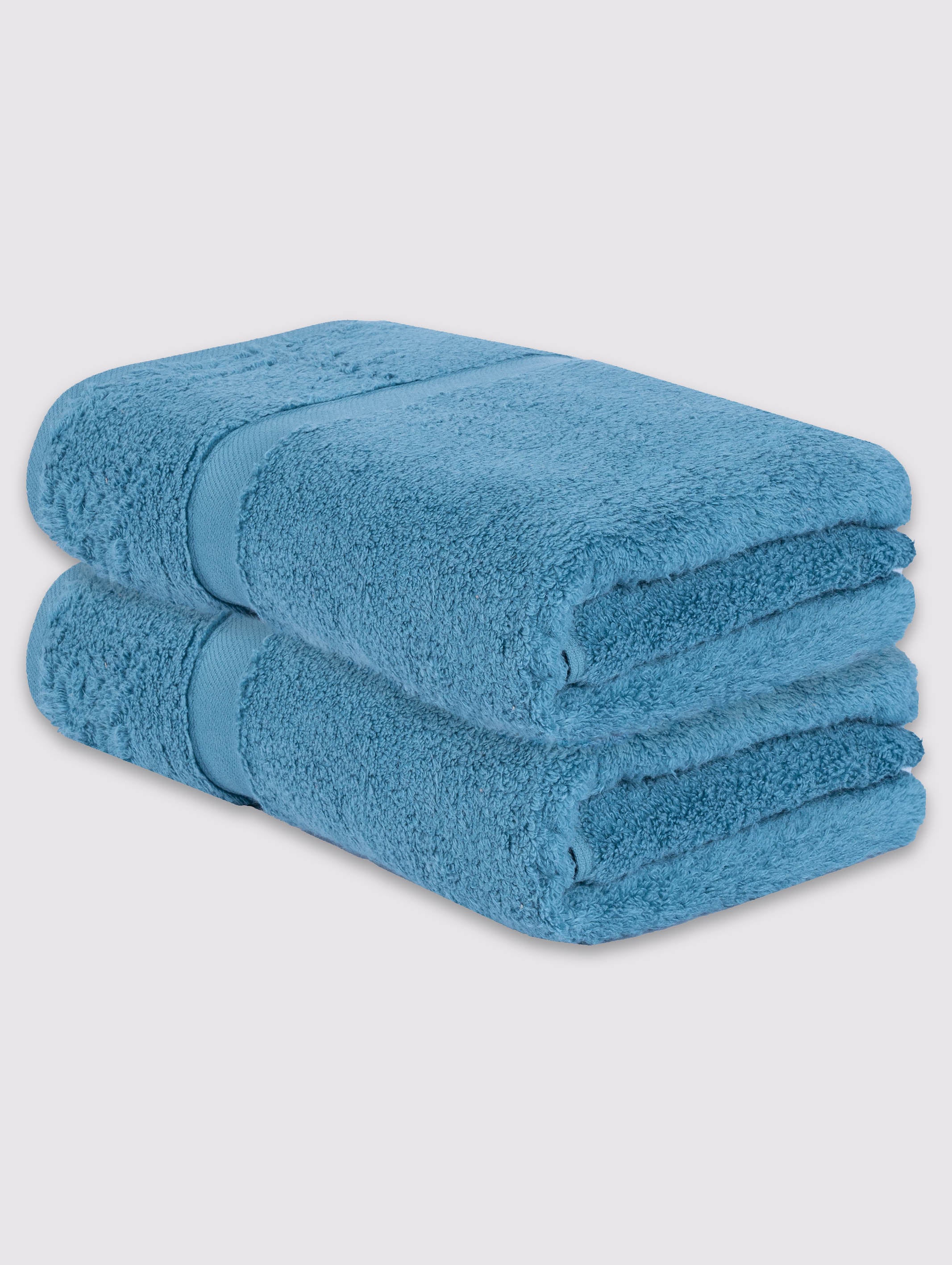 Soft Teal zero-twist cotton bath towel, pack of 2, 28x52 inches – additional view