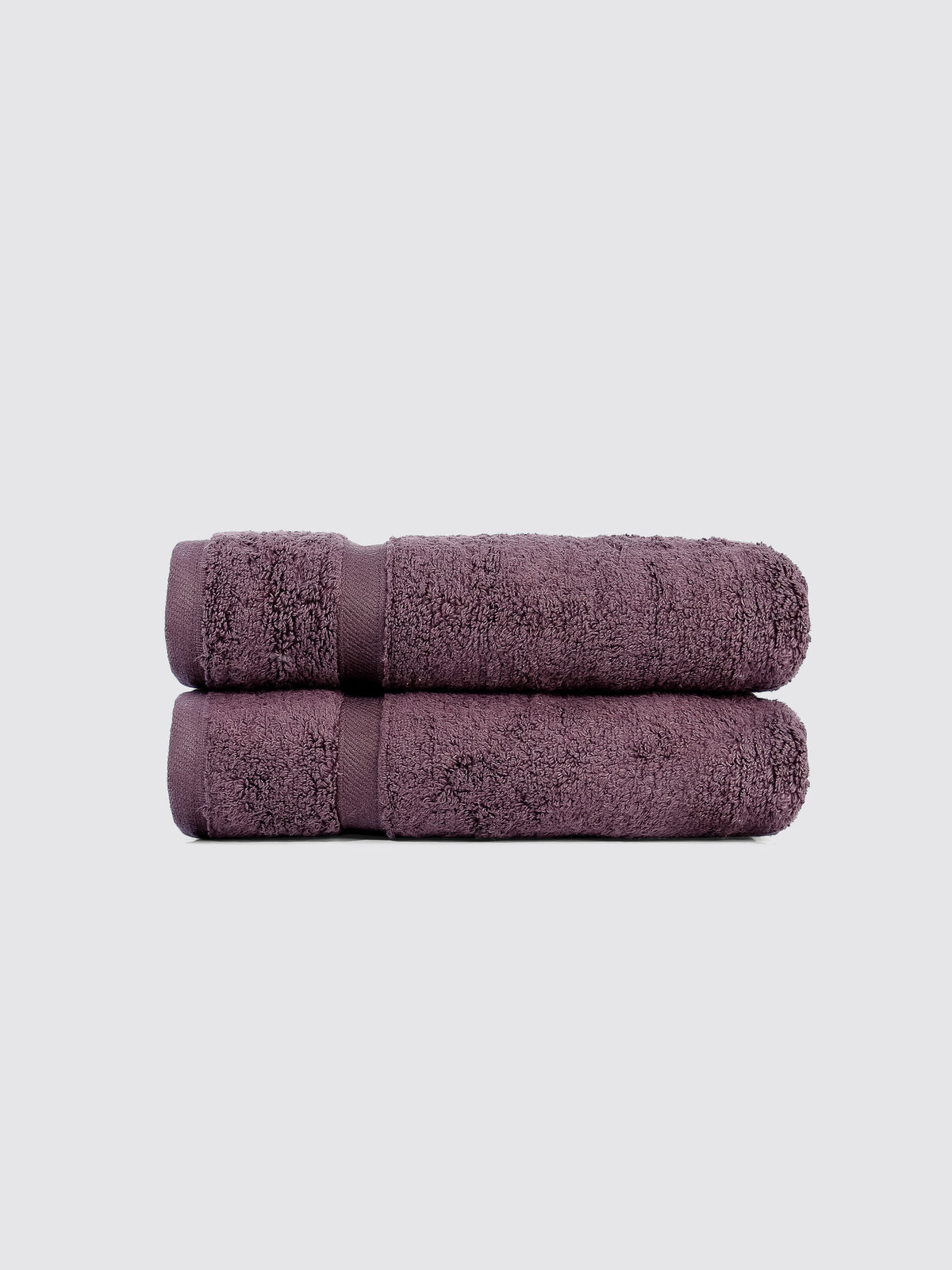 Deep Plum zero-twist cotton hand towels, pack of 2, 12x20 inches – main product view