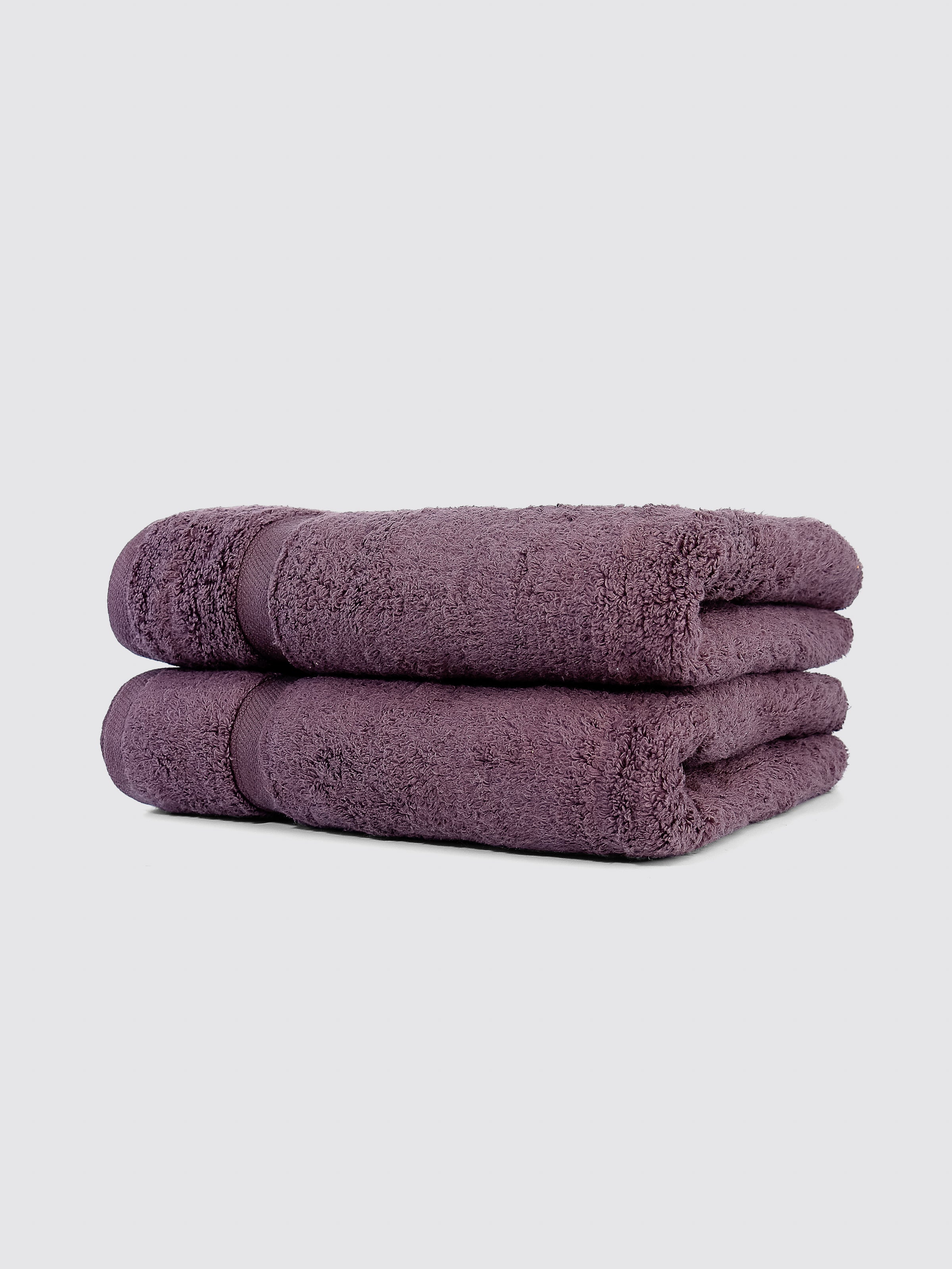 Deep Plum zero-twist cotton hand towels, pack of 2, 12x20 inches – additional view