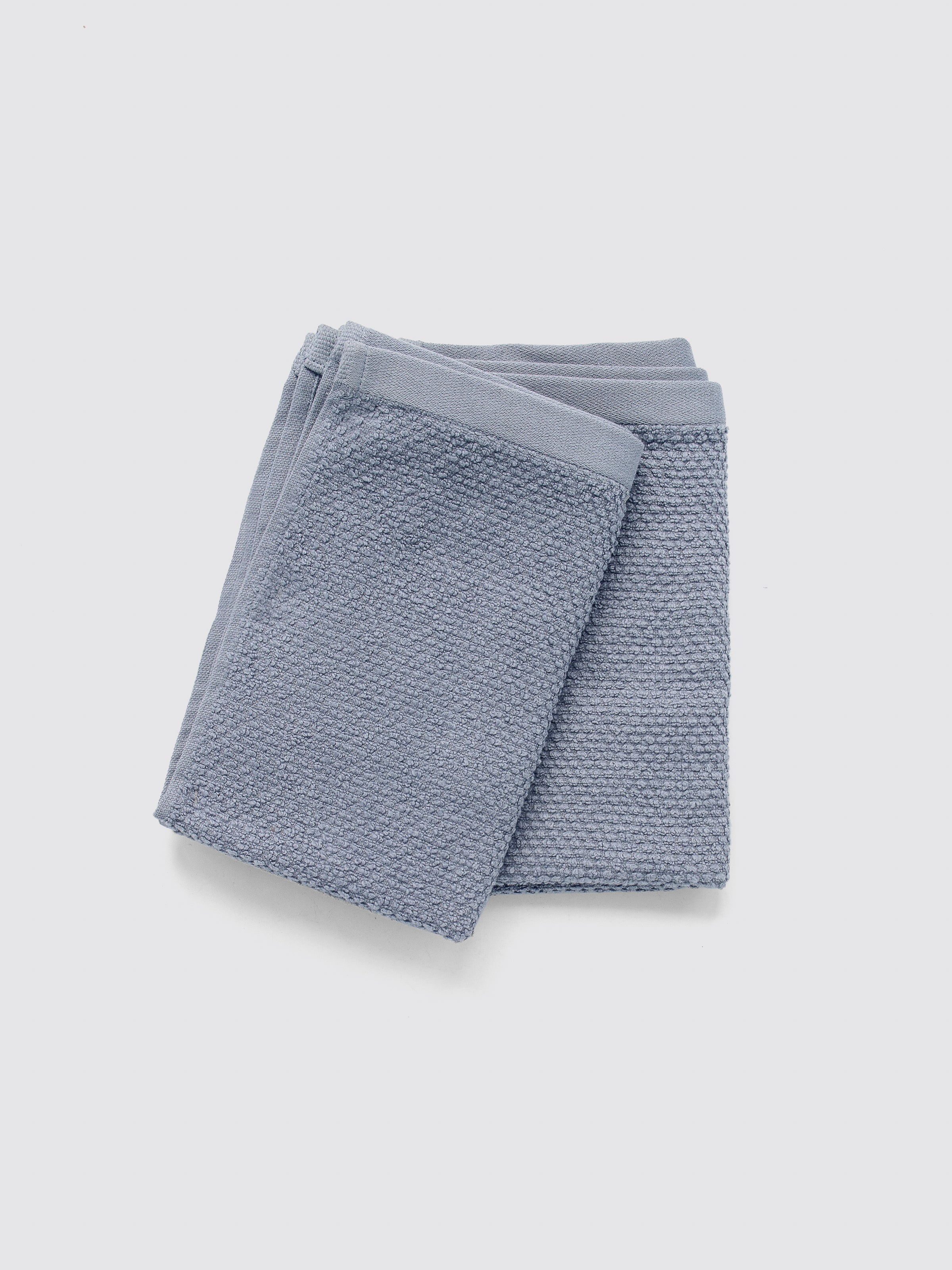 Grey zero-twist cotton hand towels, pack of 2, 12x20 inches – main product view