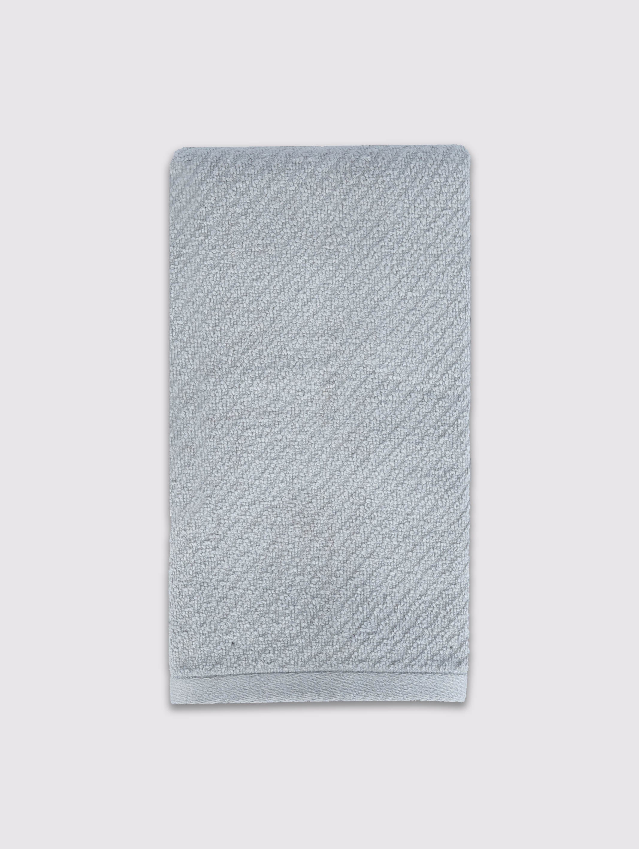 Light Grey zero-twist cotton hand towels, pack of 1, 16x26 inches – product detail view