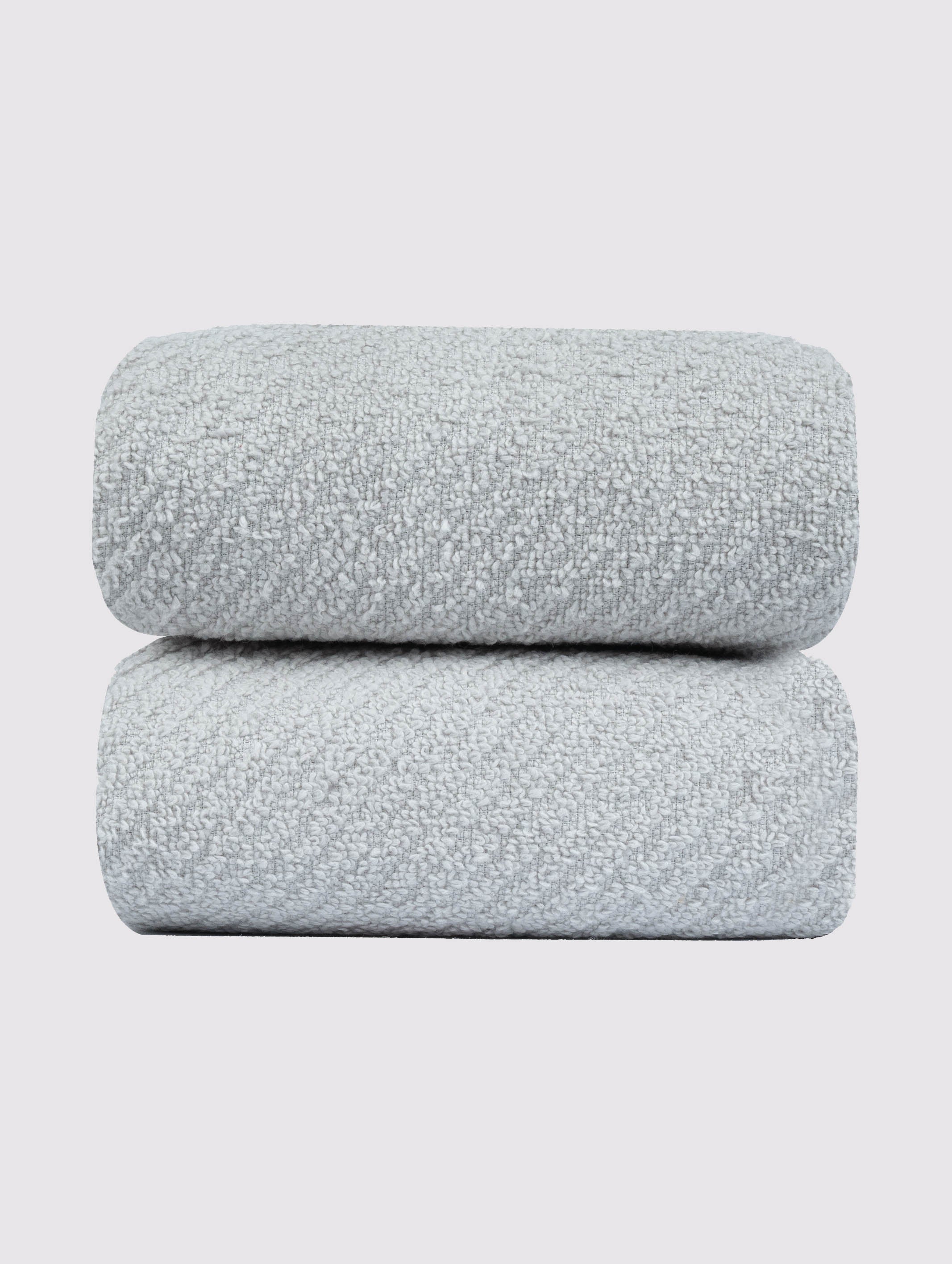 Light Grey zero-twist cotton hand towels, pack of 2, 16x26 inches – main product view