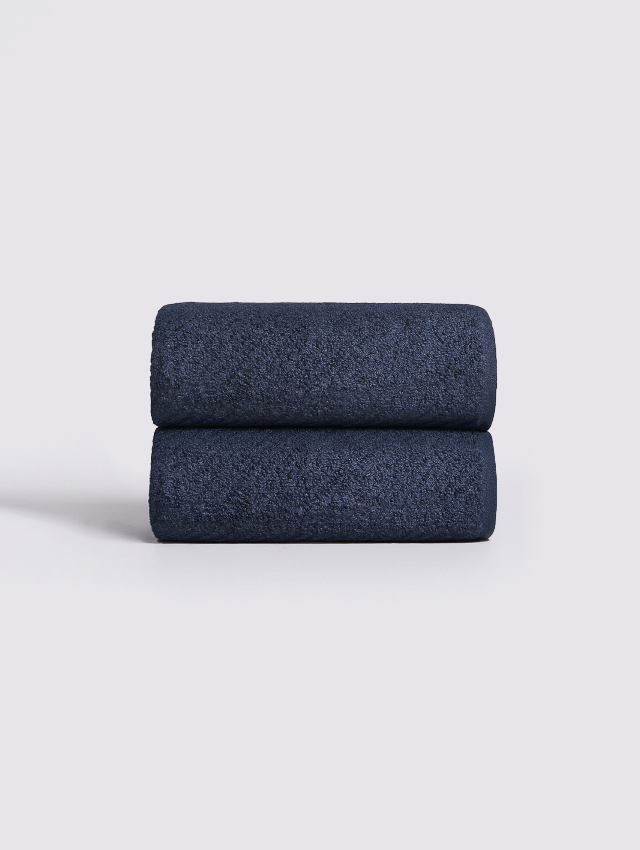 Navy Blue zero-twist cotton hand towels, pack of 2, 16x26 inches – additional view