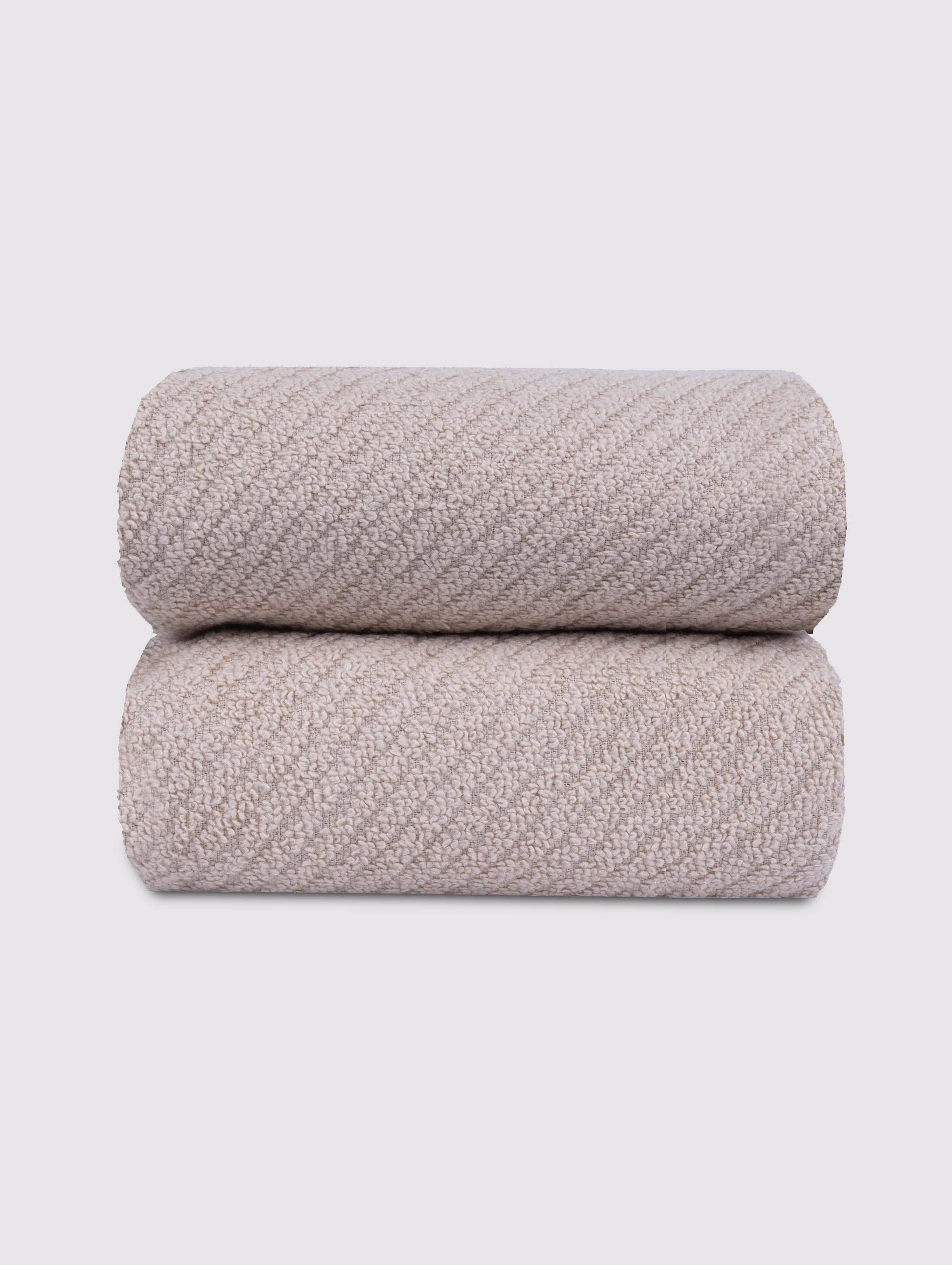 Taupe zero-twist cotton hand towels, pack of 2, 16x26 inches – main product view