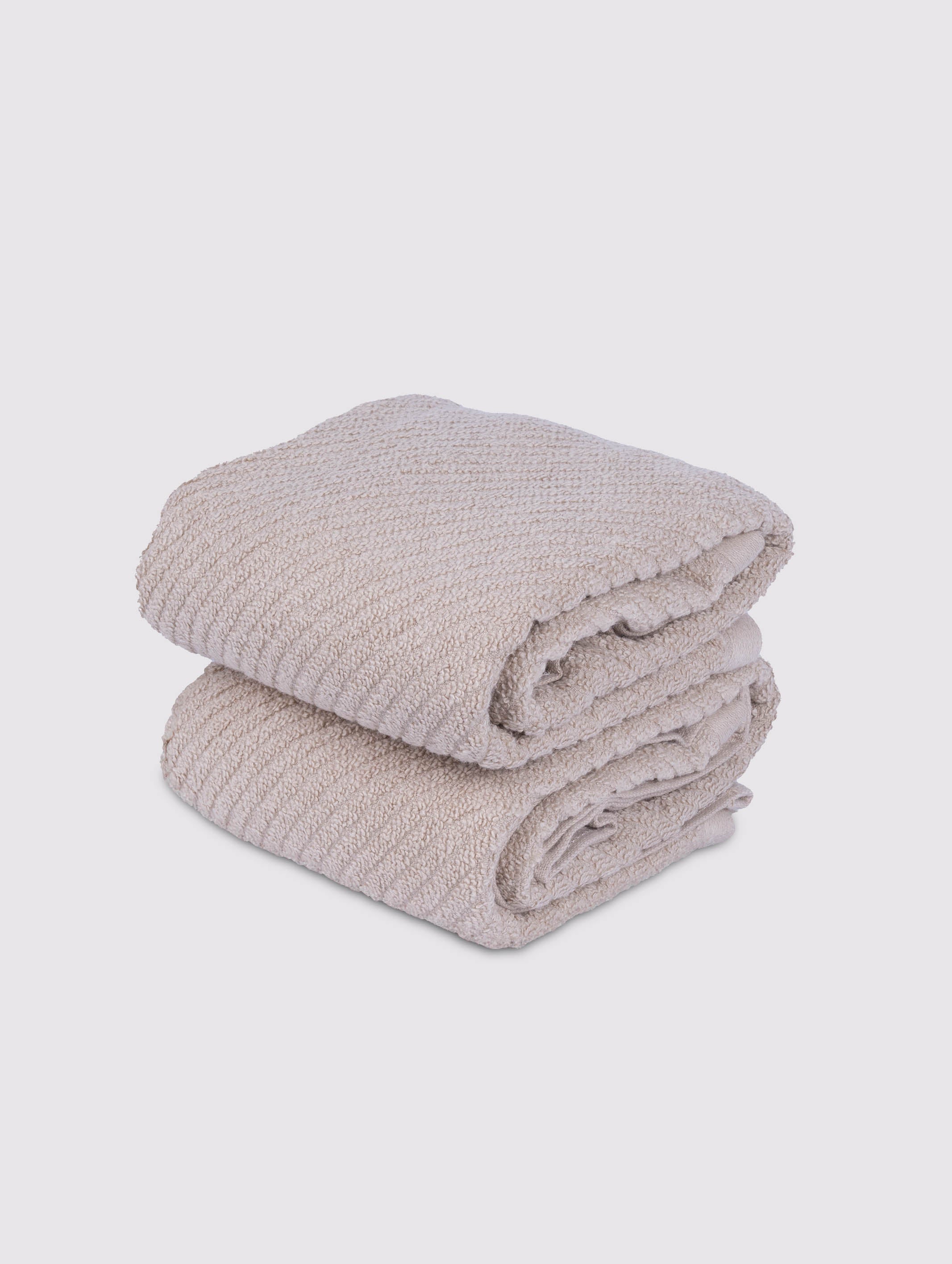 Taupe zero-twist cotton hand towels, pack of 2, 16x26 inches – additional view