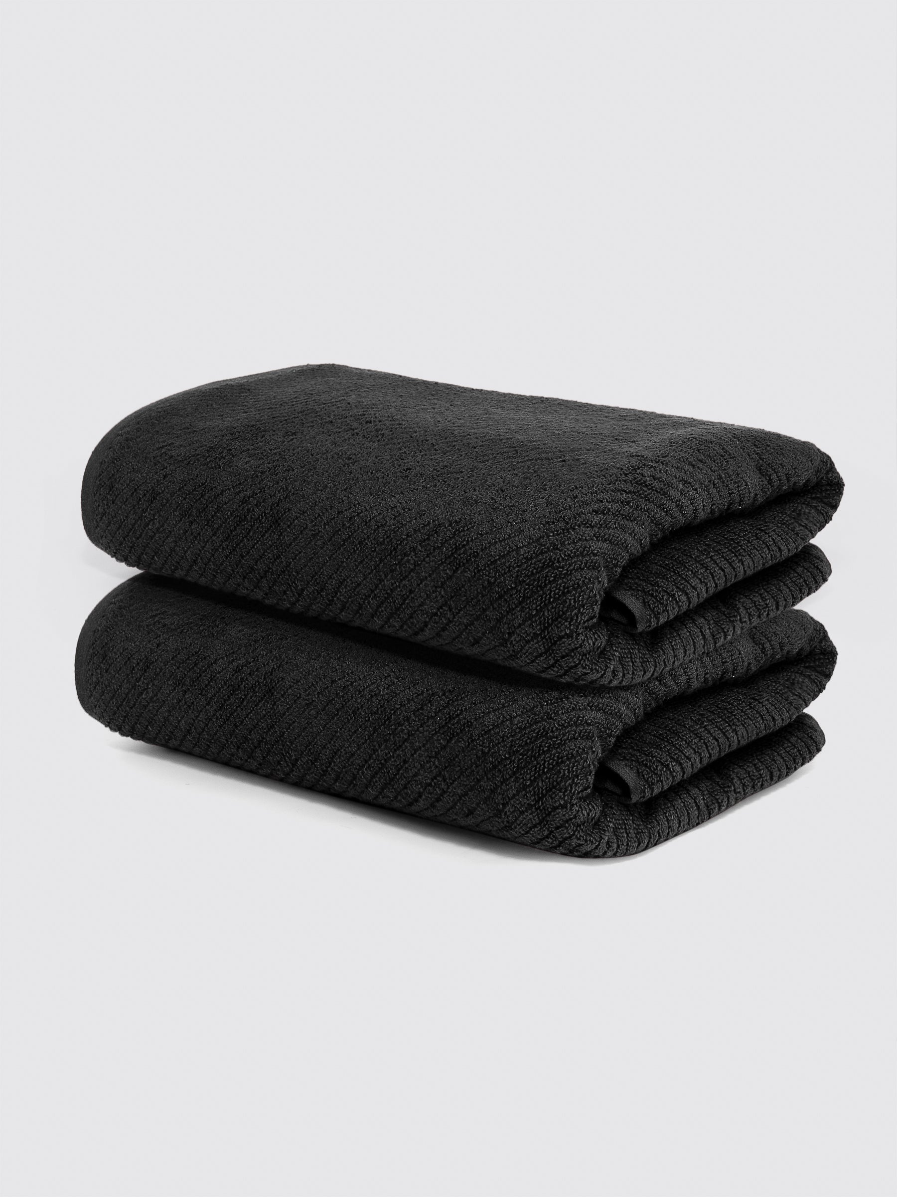 Black zero-twist cotton oversized bath sheet towel, pack of 2, 30x62 inches – additional view