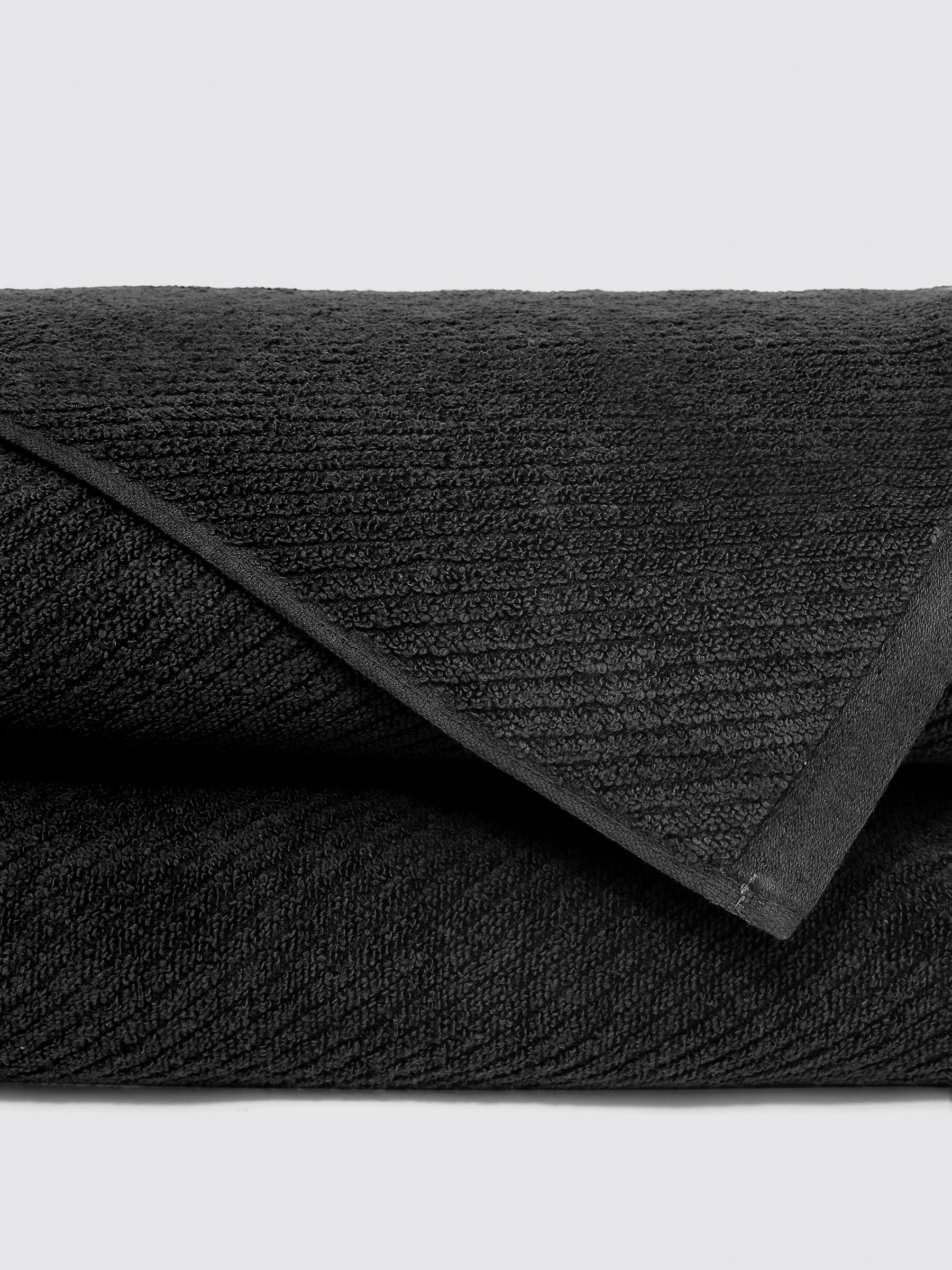 Black zero-twist cotton oversized bath sheet towel, pack of 2, 30x62 inches – product detail view