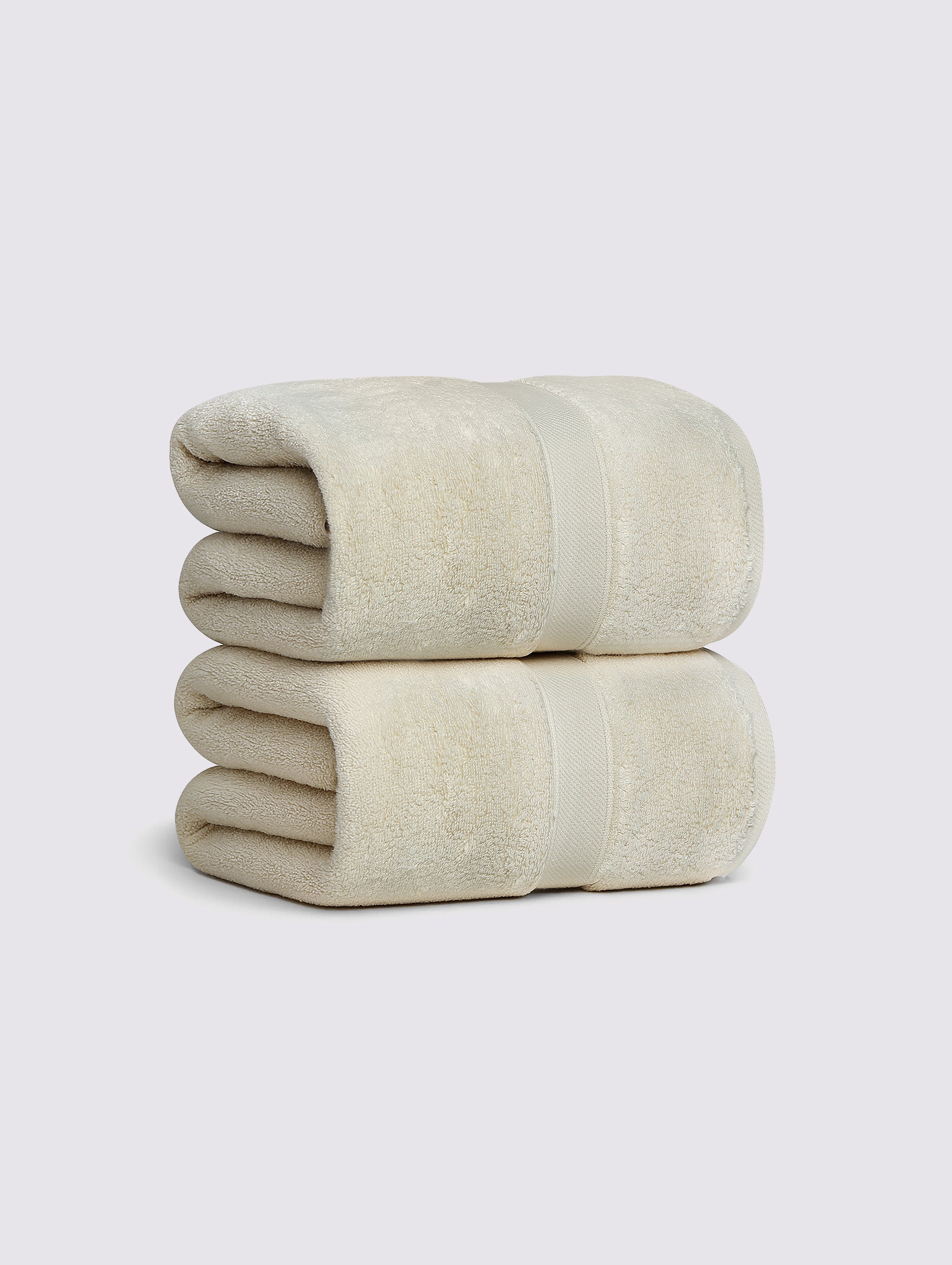 Cream zero-twist cotton oversized bath sheet towel, pack of 2, 39x71 inches – additional view