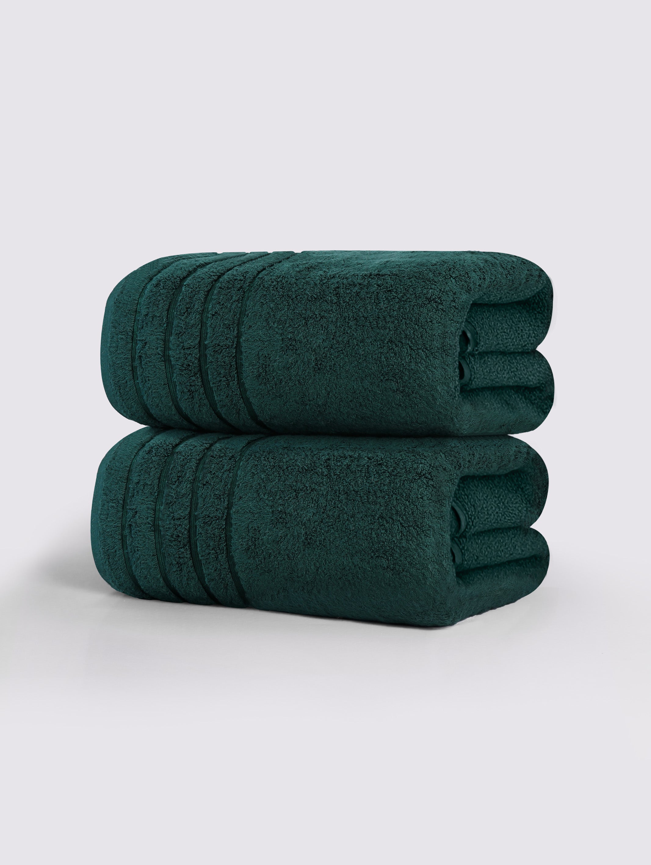 Green zero-twist cotton oversized bath sheet towel, pack of 2, 39x59 inches – main product view
