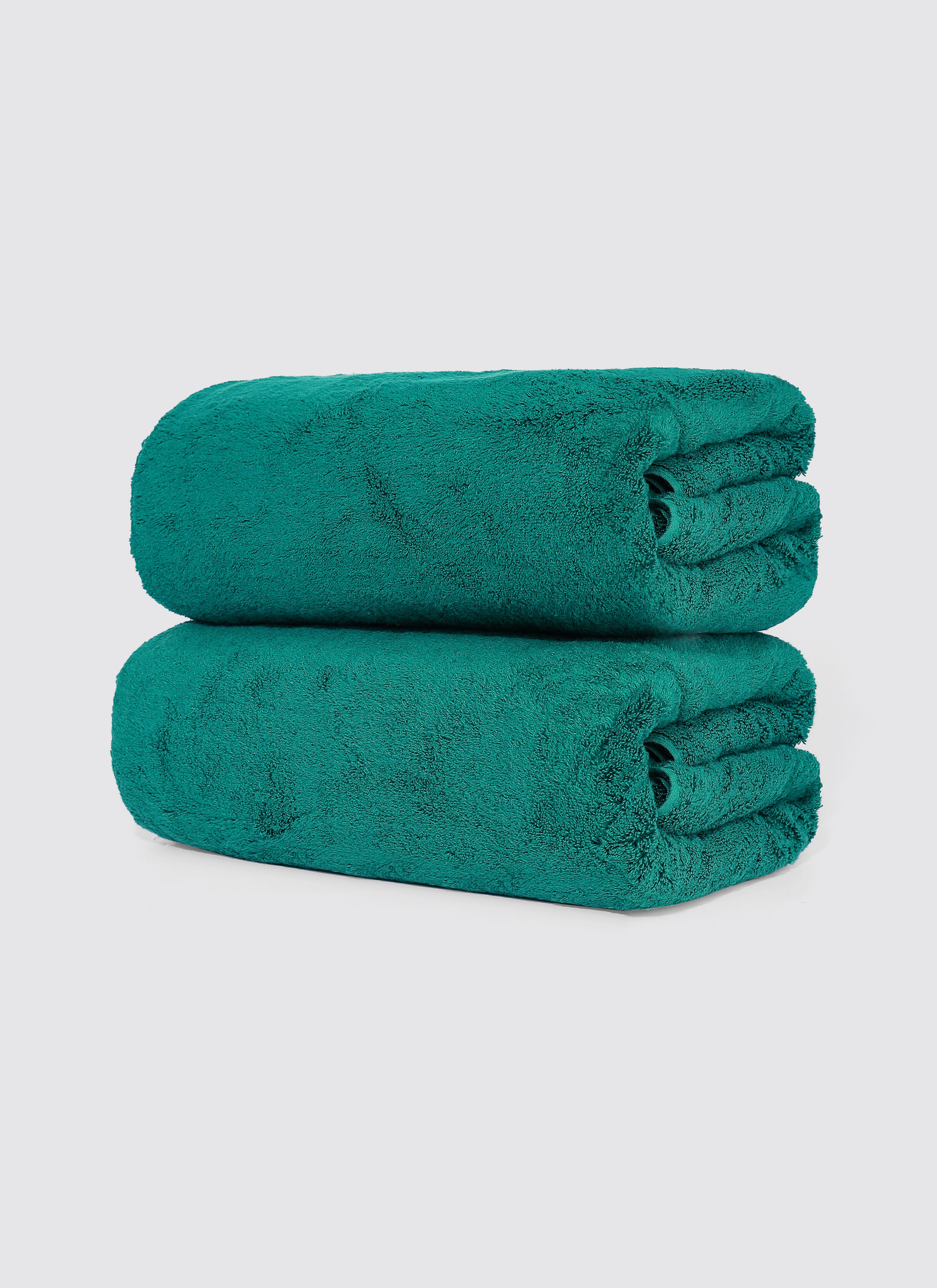 Green zero-twist cotton oversized bath sheet towel, pack of 2, 39x59 inches – additional view