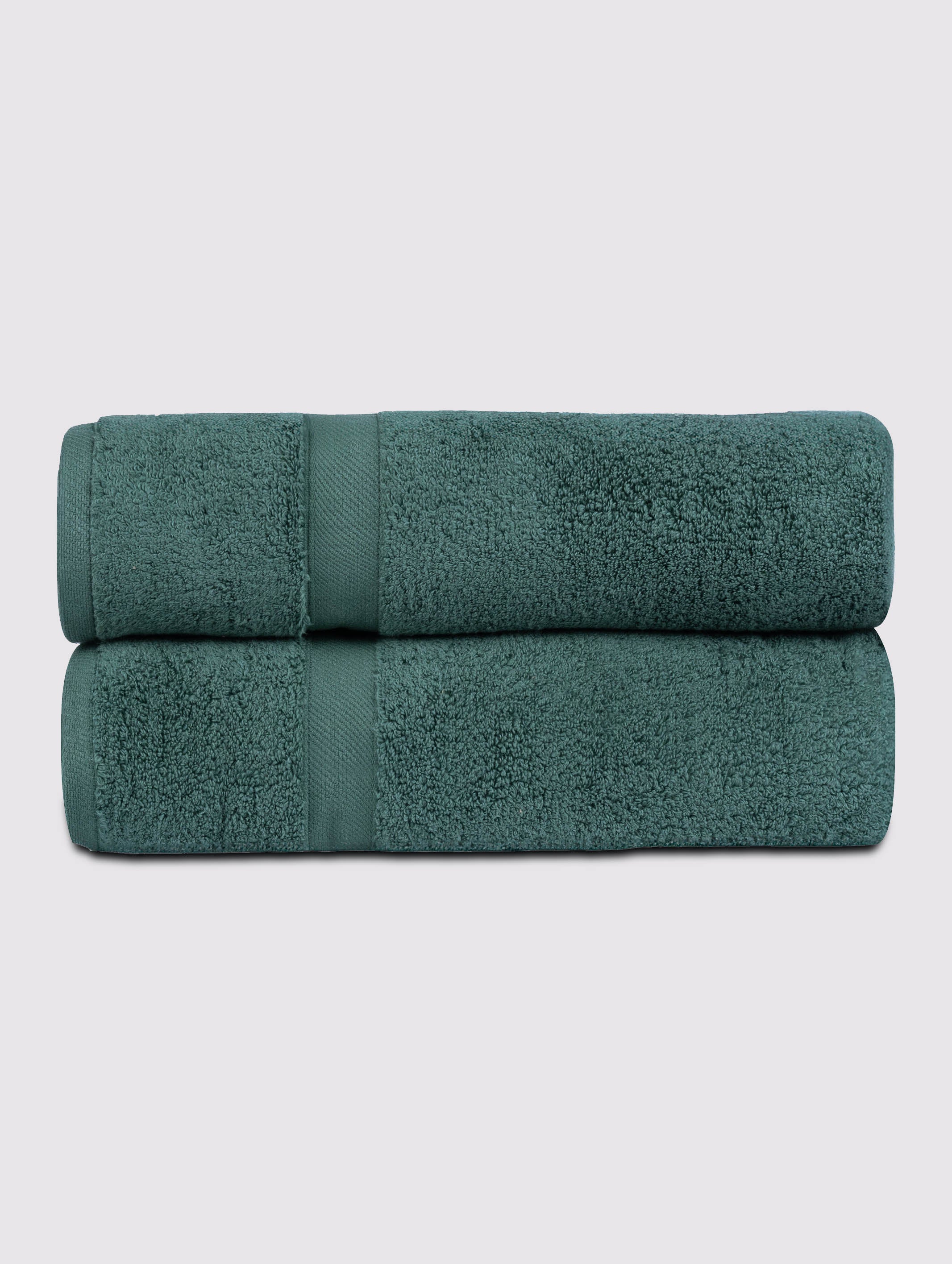 Green zero-twist cotton oversized bath sheet towel, pack of 2, 39x71 inches – main product view