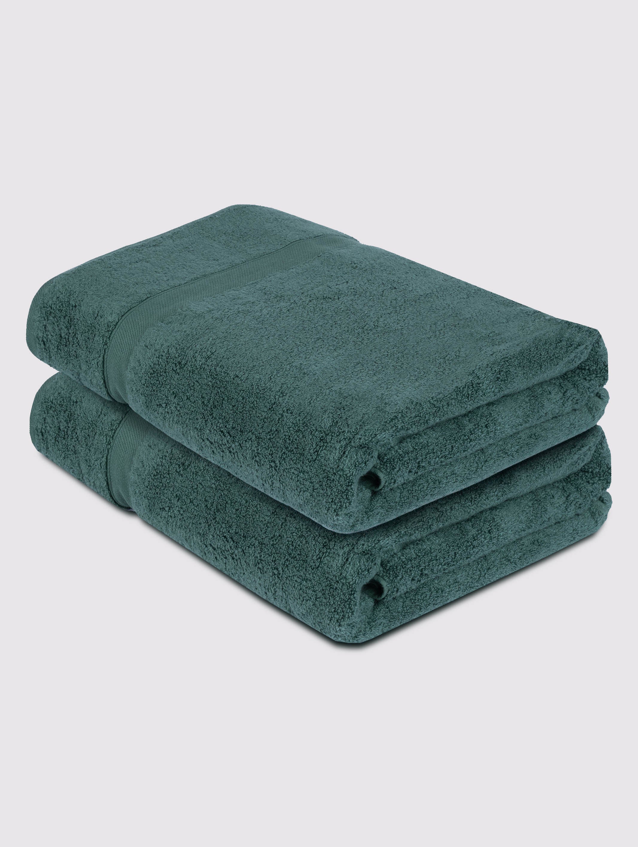 Green zero-twist cotton oversized bath sheet towel, pack of 2, 39x71 inches – additional view