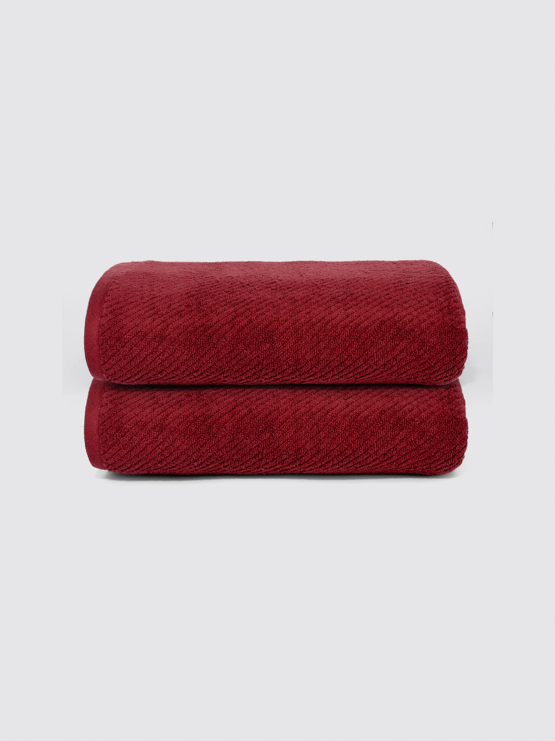 Maroon zero-twist cotton oversized bath sheet towel, pack of 2, 30x62 inches – main product view