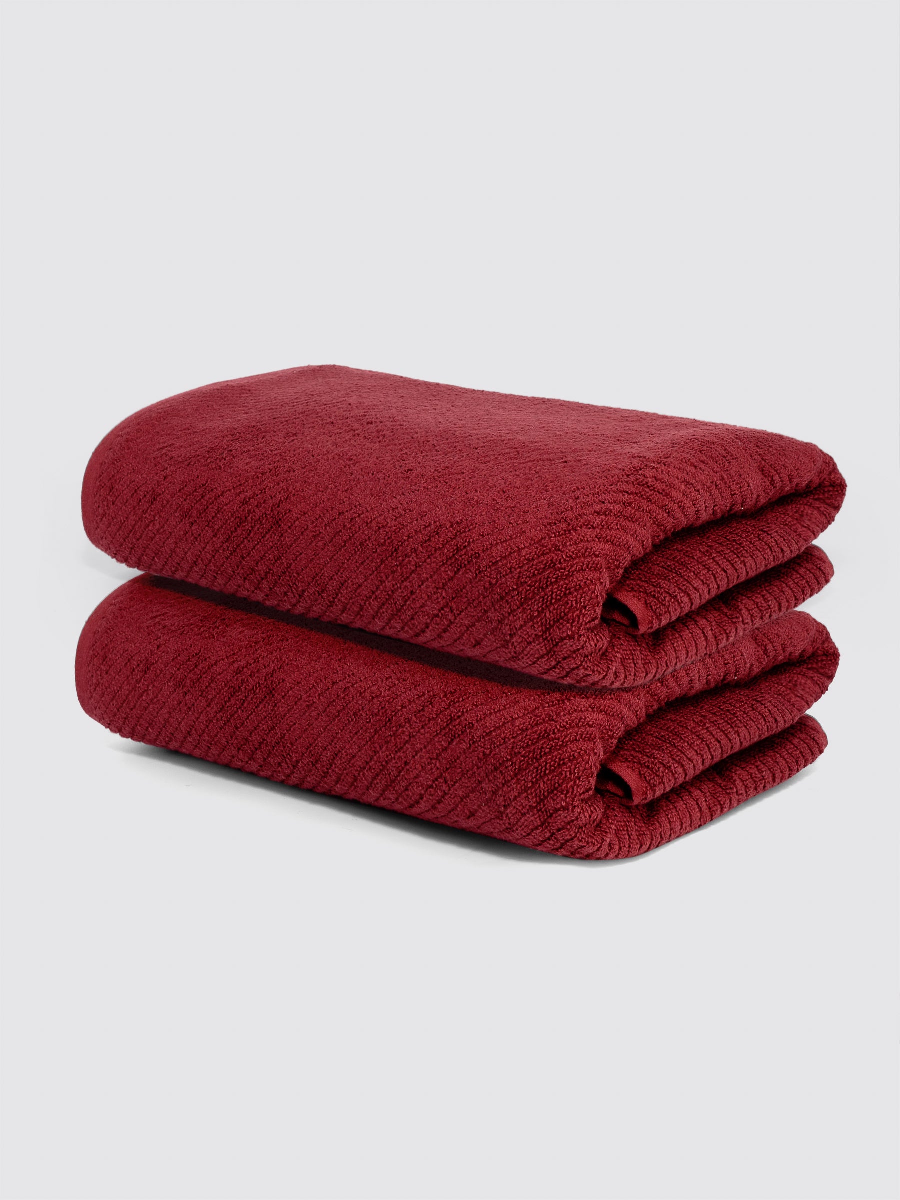 Maroon zero-twist cotton oversized bath sheet towel, pack of 2, 30x62 inches – additional view